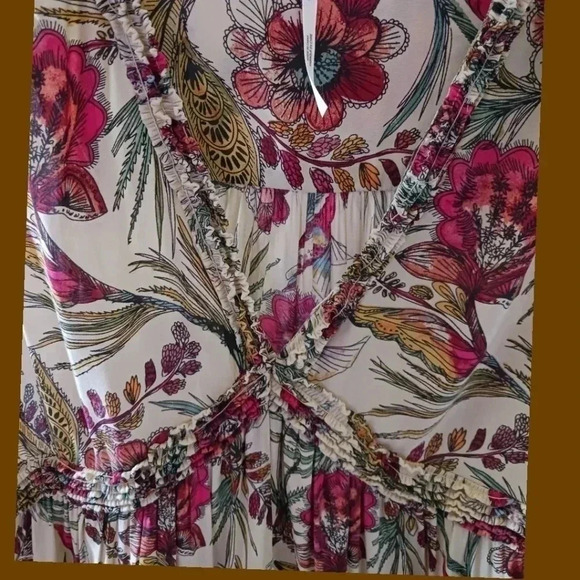 Free people floral print dress sleeveless v-neckline & A line Small size - Picture 5 of 13